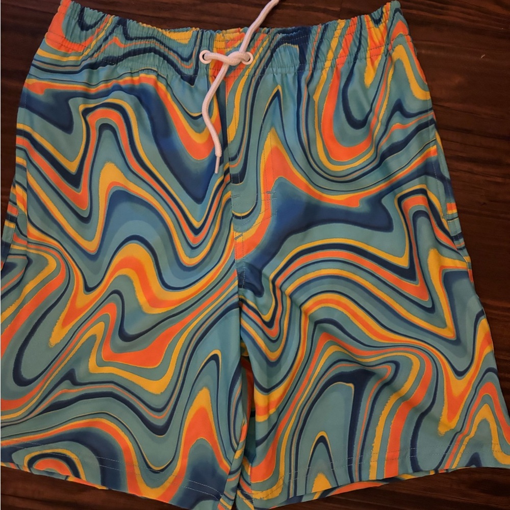 Vibrant Swirl Pattern Swim Shorts